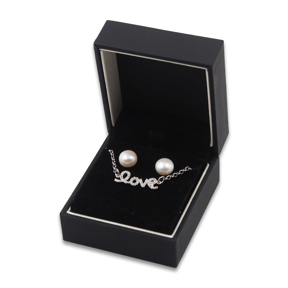 Elegant Matte Black Hinged Jewelry Gift Box