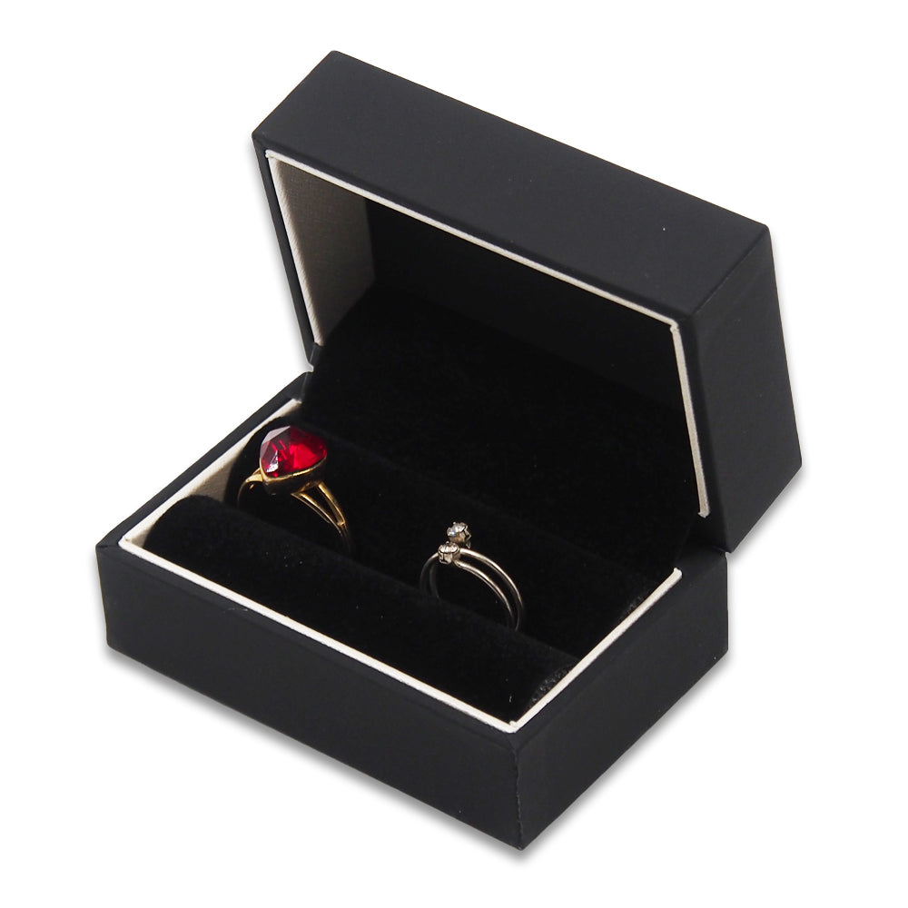 Elegant Matte Black Hinged Jewelry Gift Box