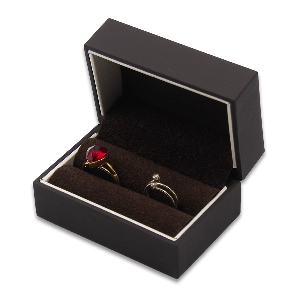 Elegant Matte Black Hinged Jewelry Gift Box