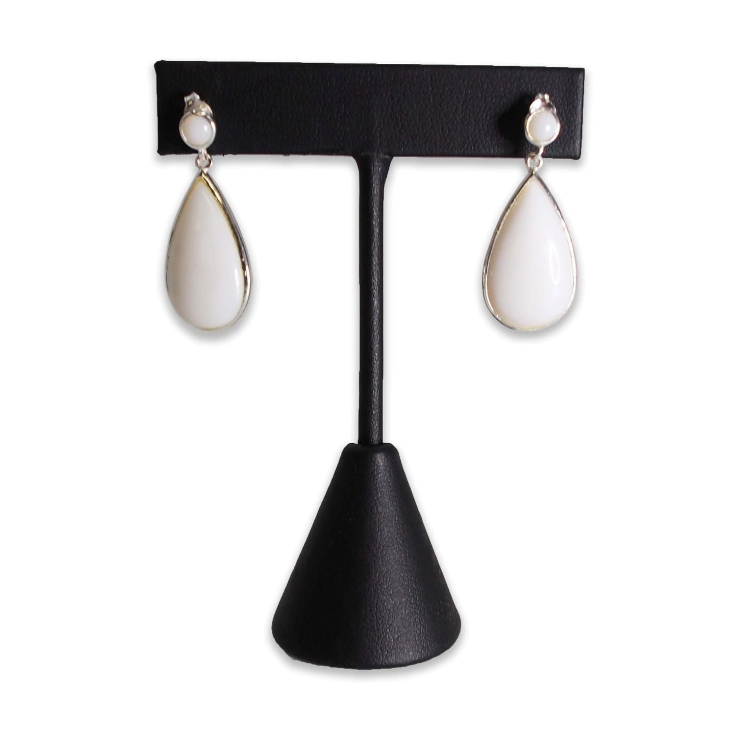 Black Leatherette Single Piece Earring T-Shape Display