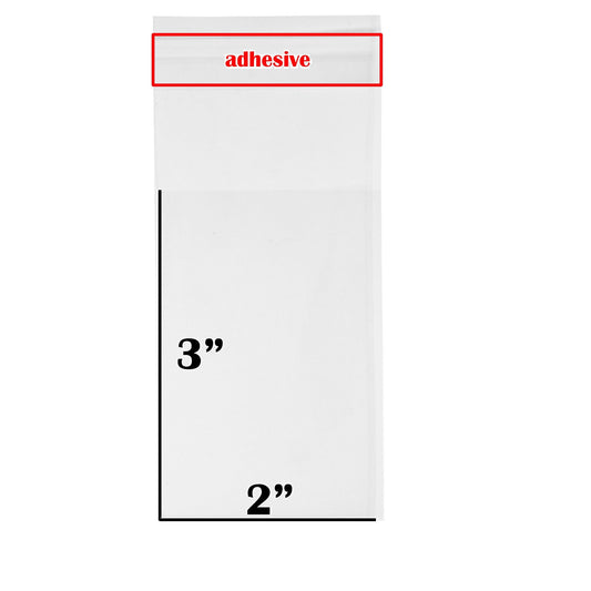 1.4-Mil Ultra Clear Self-Adhesive Re-Sealable OPP Packaging/Display Bags: for Merchandise/Handmade Jewelry/Cards/Crafts/Foods/Candles: High Clarity