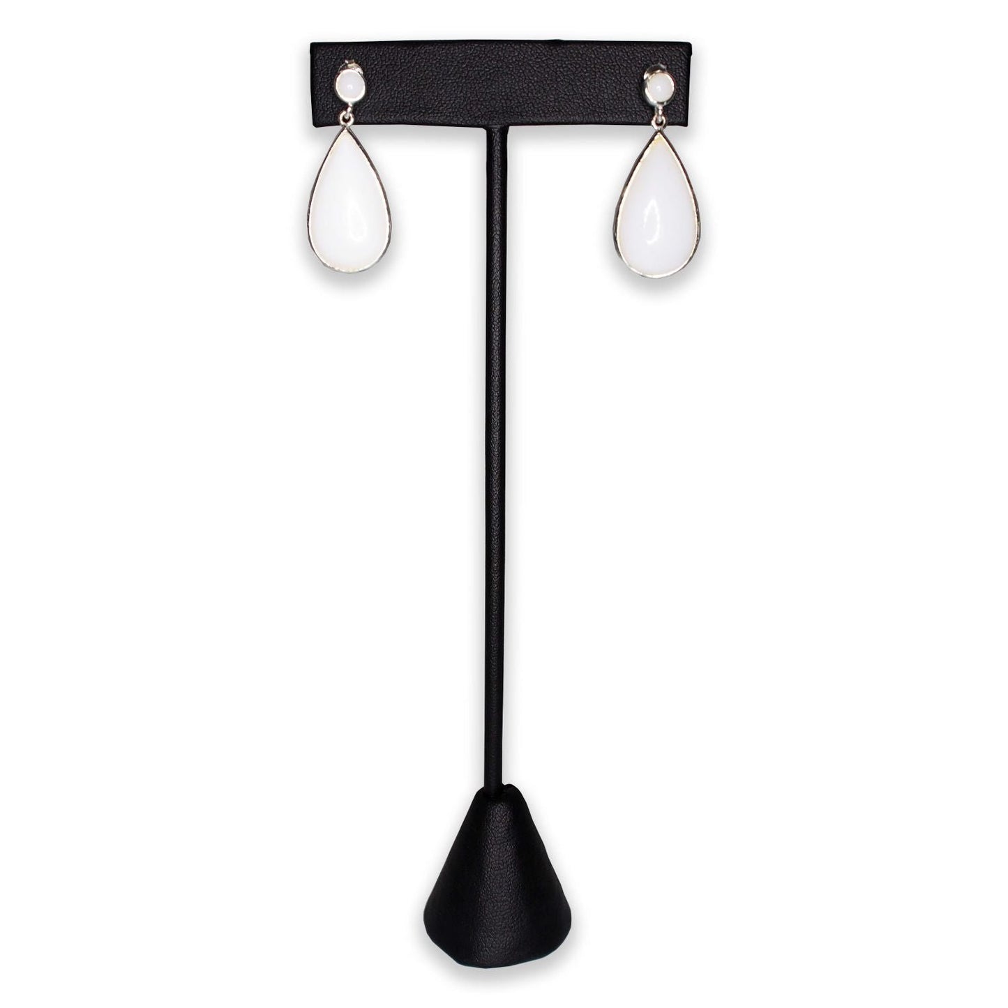 Black Leatherette Single Piece Earring T-Shape Display