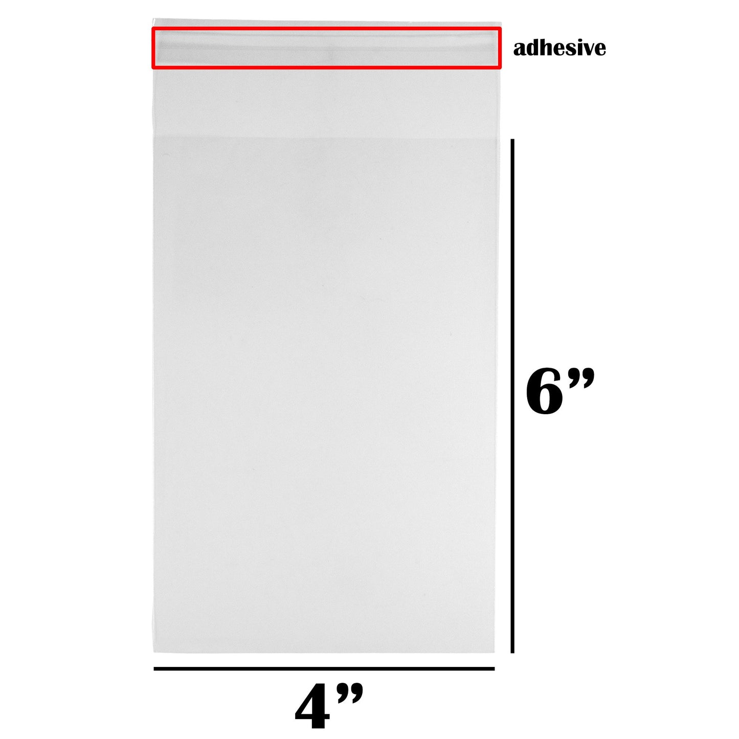 1.4-Mil Ultra Clear Self-Adhesive Re-Sealable OPP Packaging/Display Bags: for Merchandise/Handmade Jewelry/Cards/Crafts/Foods/Candles: High Clarity