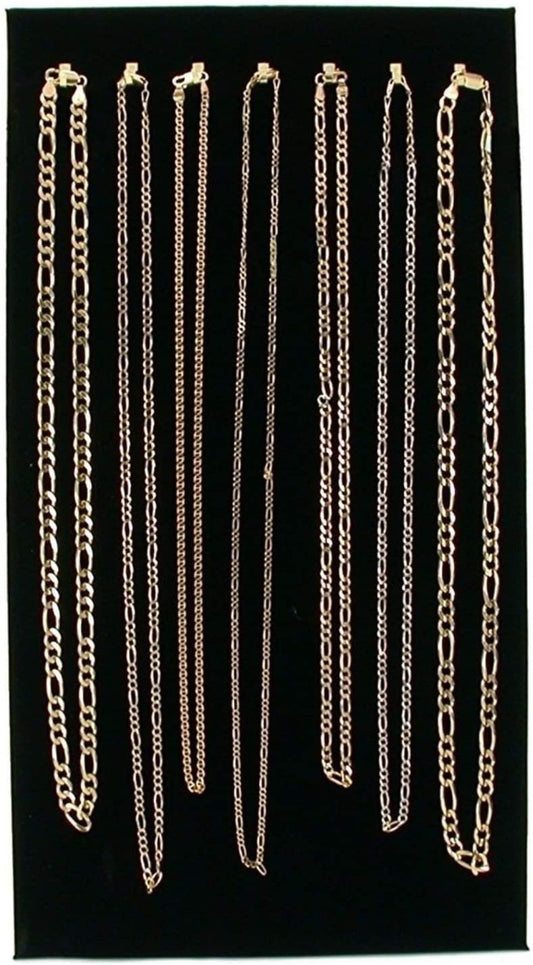 7 Hook Black Velvet Necklace Display Chain Pad 14 1/8 x 7 5/8