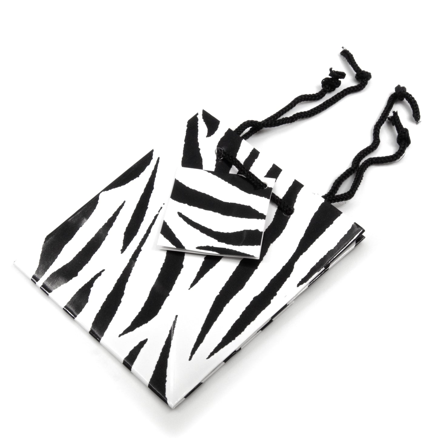 Glossy Zebra Stripe Print Gift Tote Bags 10pcs for Gifts, Presents, Party Favors, Retail, Merchandise, Weddings, Birthdays, Events