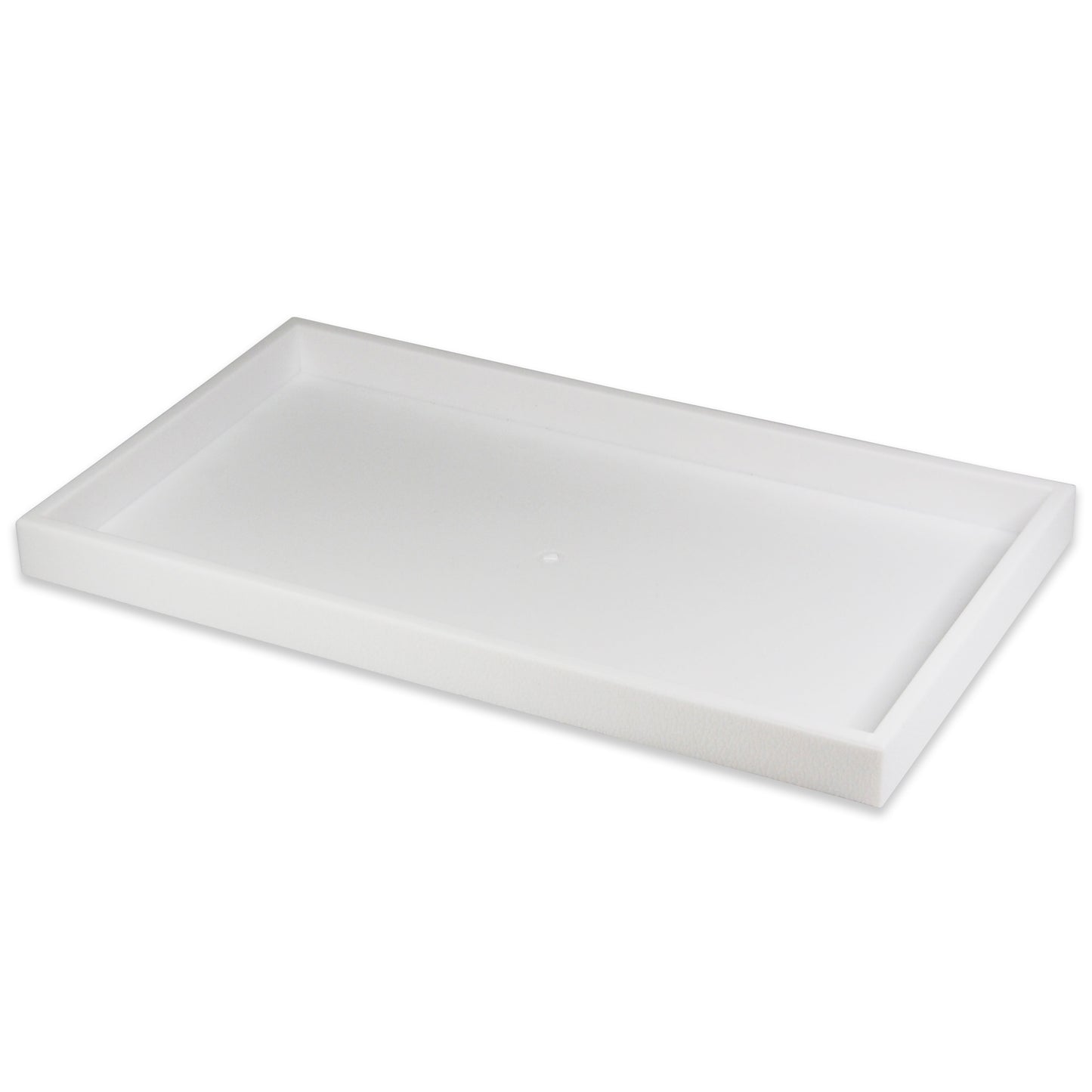 White 1"H Standard Stackable Plastic Utility Trays - 14 3/4'' x 8 1/4'' x 1''H