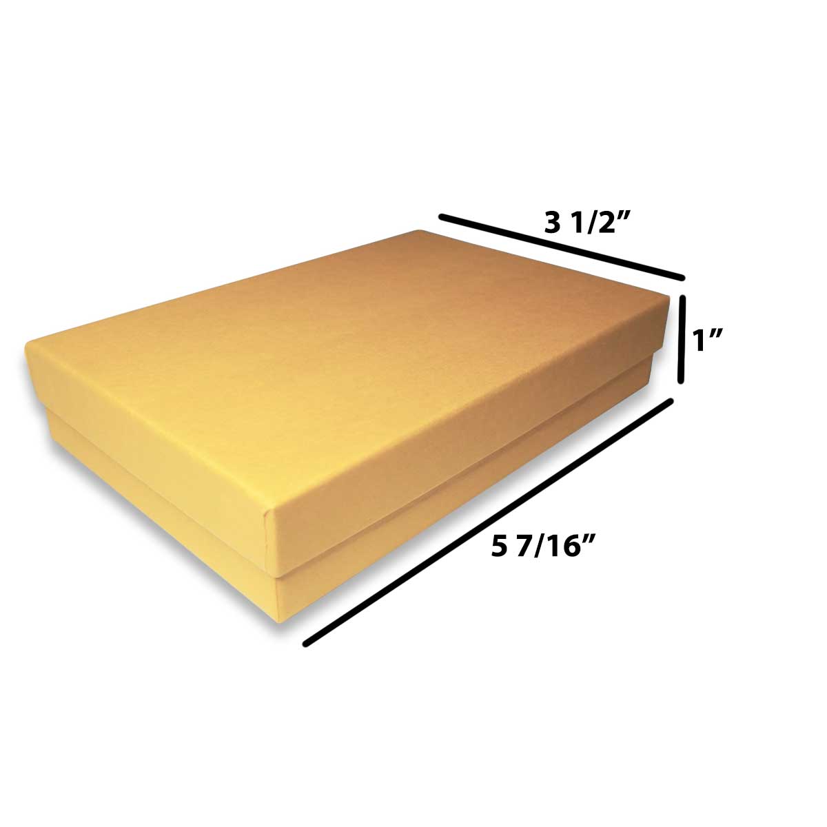 Yellow Kraft Cotton Filled Box 5 7/16" x 3 1/2" x 1"H