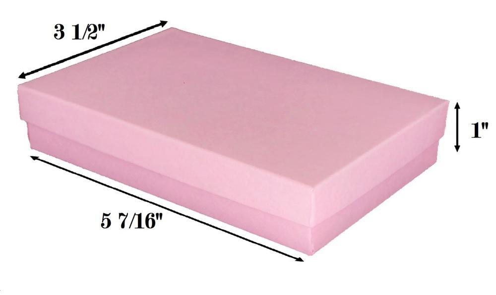 Pink Kraft Cotton Filled Box: 5 7/16" x 3 1/2" x 1"H