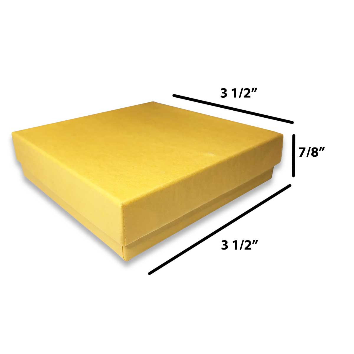 Yellow Kraft Cotton Filled Box 3 1/2" x 3 1/2" x 7/8"H