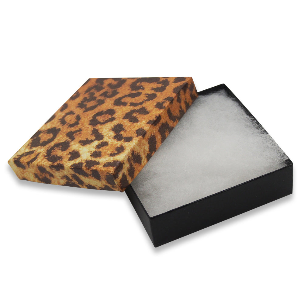 Leopard Print Cotton Filled Boxes - (10 Boxes/Pack) - 7 Sizes Available!
