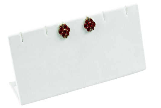 White Slotted Earring Display for up to 3 Pairs.