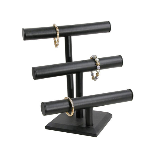 Black Leatherette Triple T Bar