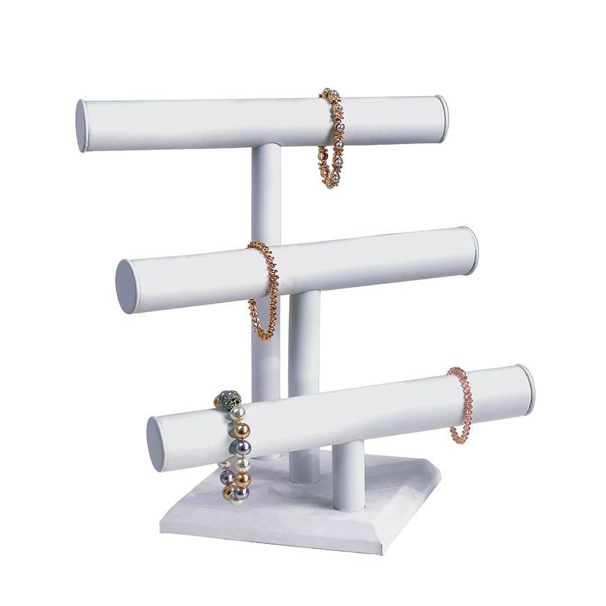 White Leatherette Triple T Bar