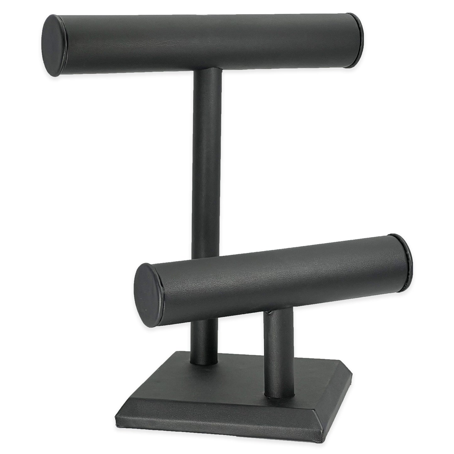 Black Leatherette Double T Bar