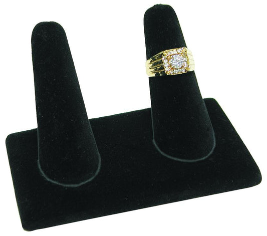 Black Velvet Double Tall Finger Jewelry Display