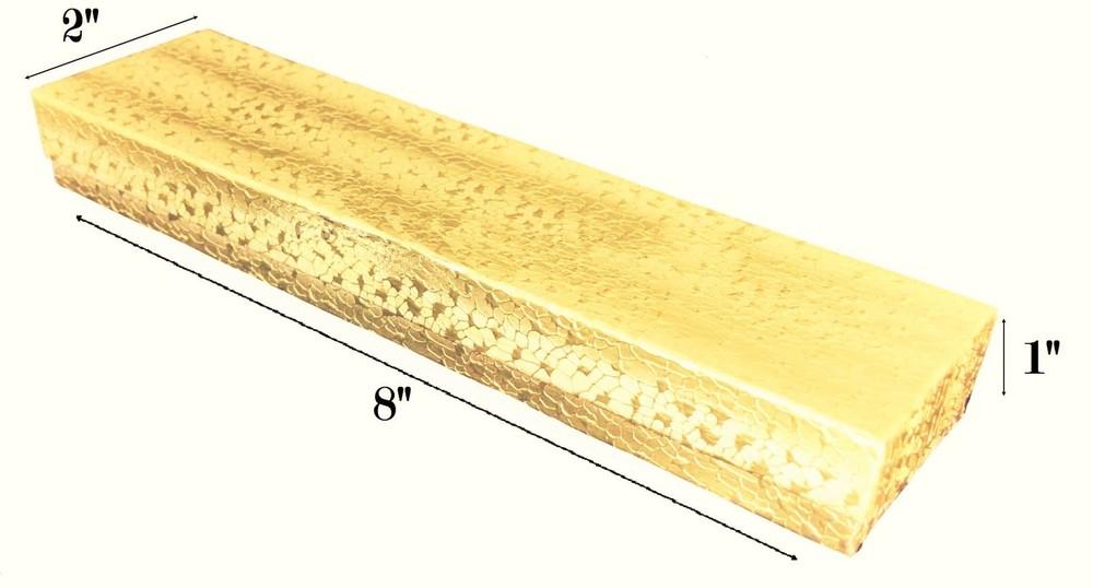 Gold Foil Cotton Filled Box: 8" x 2" x 1"H
