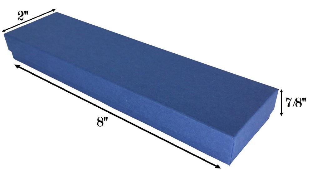 Navy Kraft Cotton Filled Box: 8" x 2" x 7/8"H