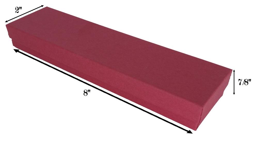 Red Kraft Cotton Filled Box: 8" x 2" x 7/8"H