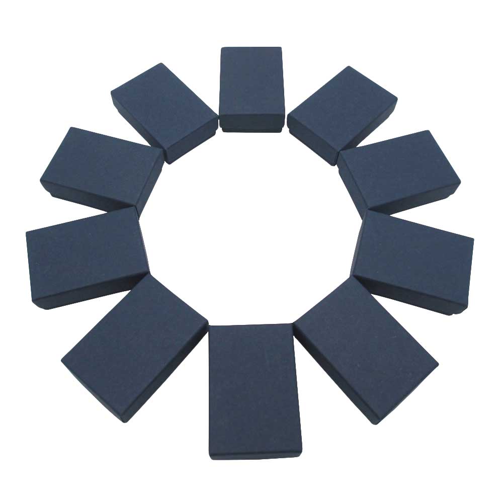 10 Navy Blue Cotton FIlled Boxes in cicle display