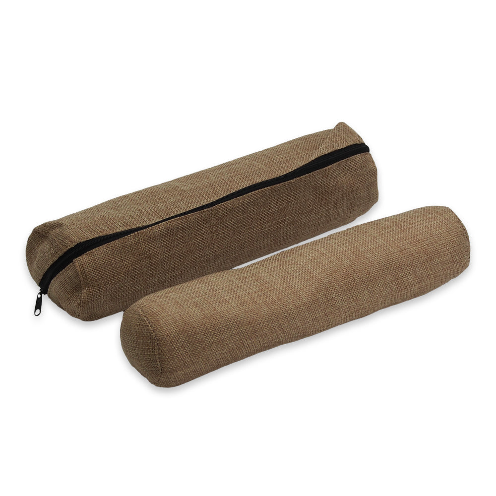 Burlap Jewelry Roll w/ Zipper Pouch