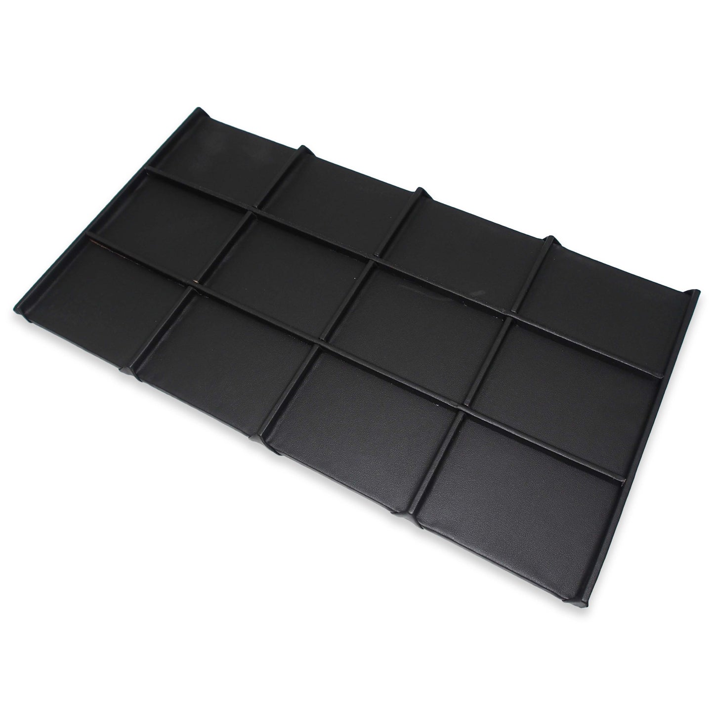 Black Faux Leather 12 Section Jewelry Deluxe Tray Insert Liner