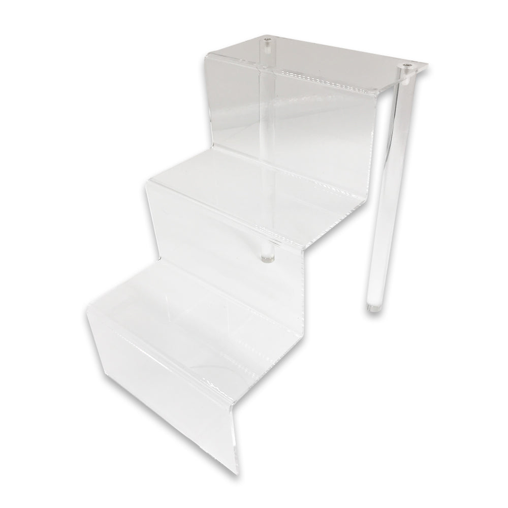 3 Tiers Clear Acrylic Glass Riser Step Display