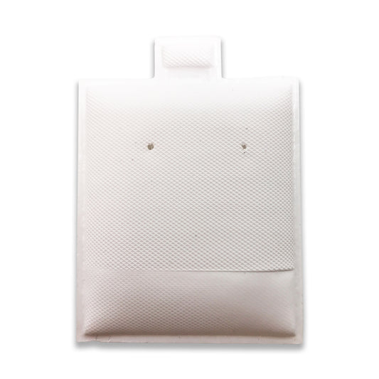 Earring Card 1x1 White Ribbed (100pcs)-A1129
