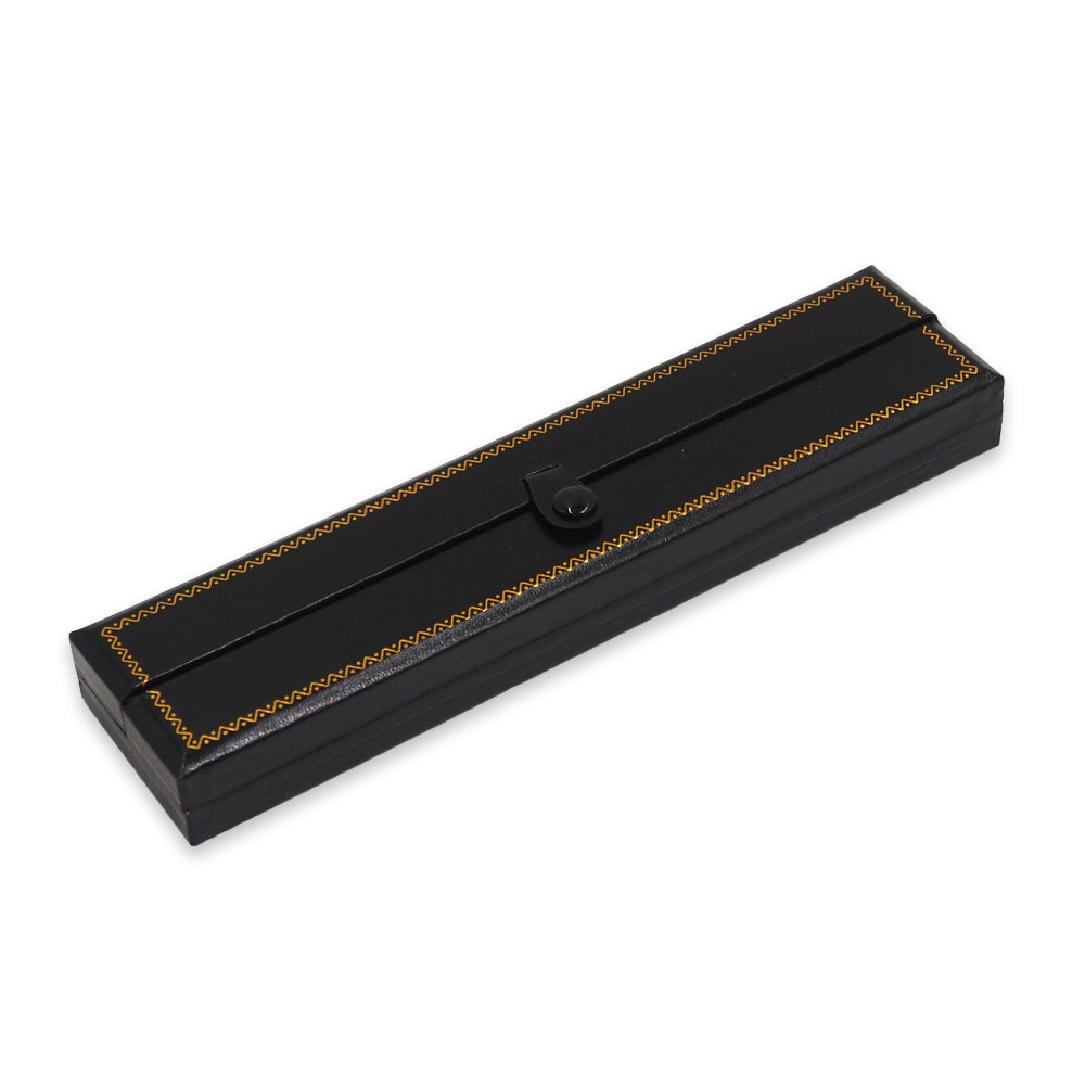 Black Bracelet/Watch Snap-Tab Leatherette Box