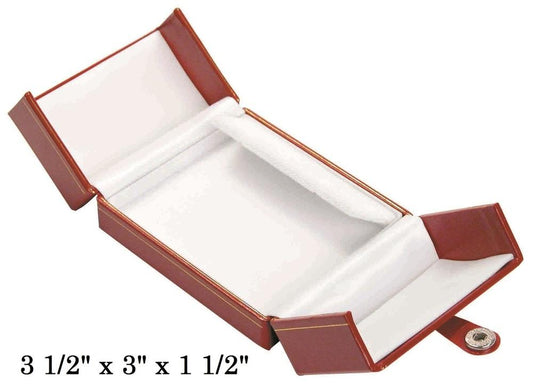 Red Clip Earring Snap-Tab Leatherette Box