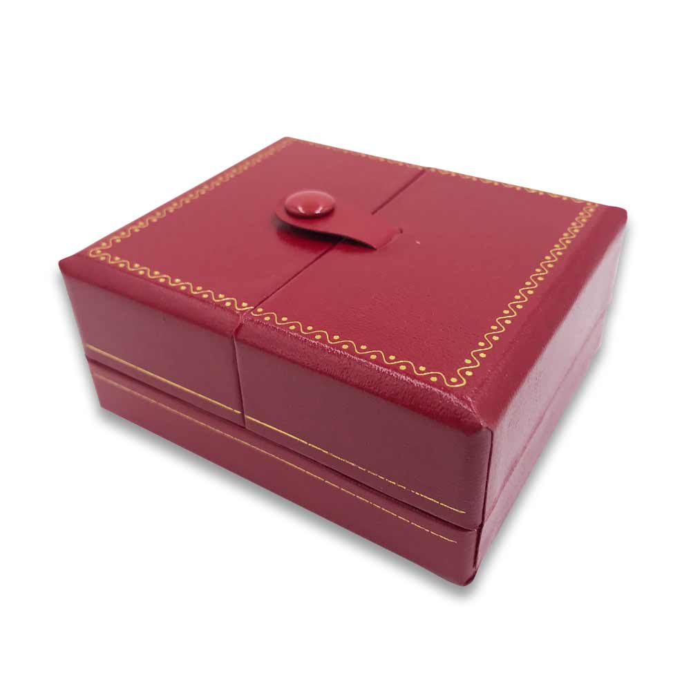 Red Large Pendant Snap-Tab Leatherette Box