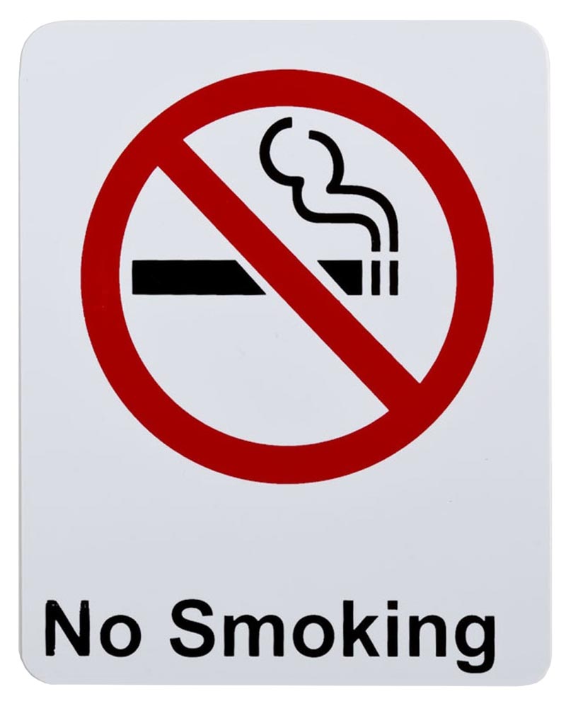 No Smoking Store Signage - 7" x 5 1/2"H