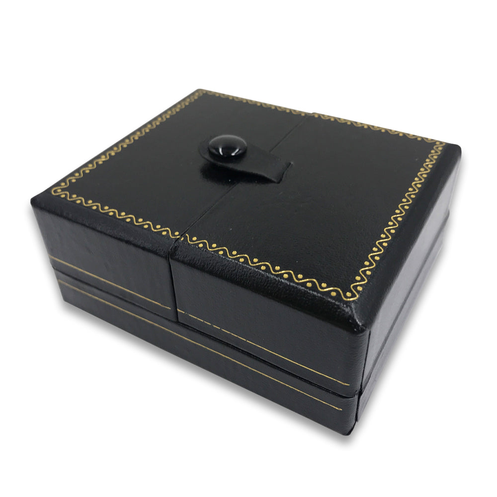 Black/Black Bangle/Watch Snap-Tab Leatherette Box