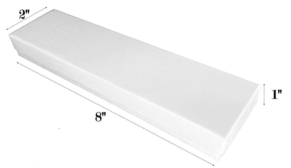 White Swirl Cotton Filled Box: 8" x 2" x 1"H