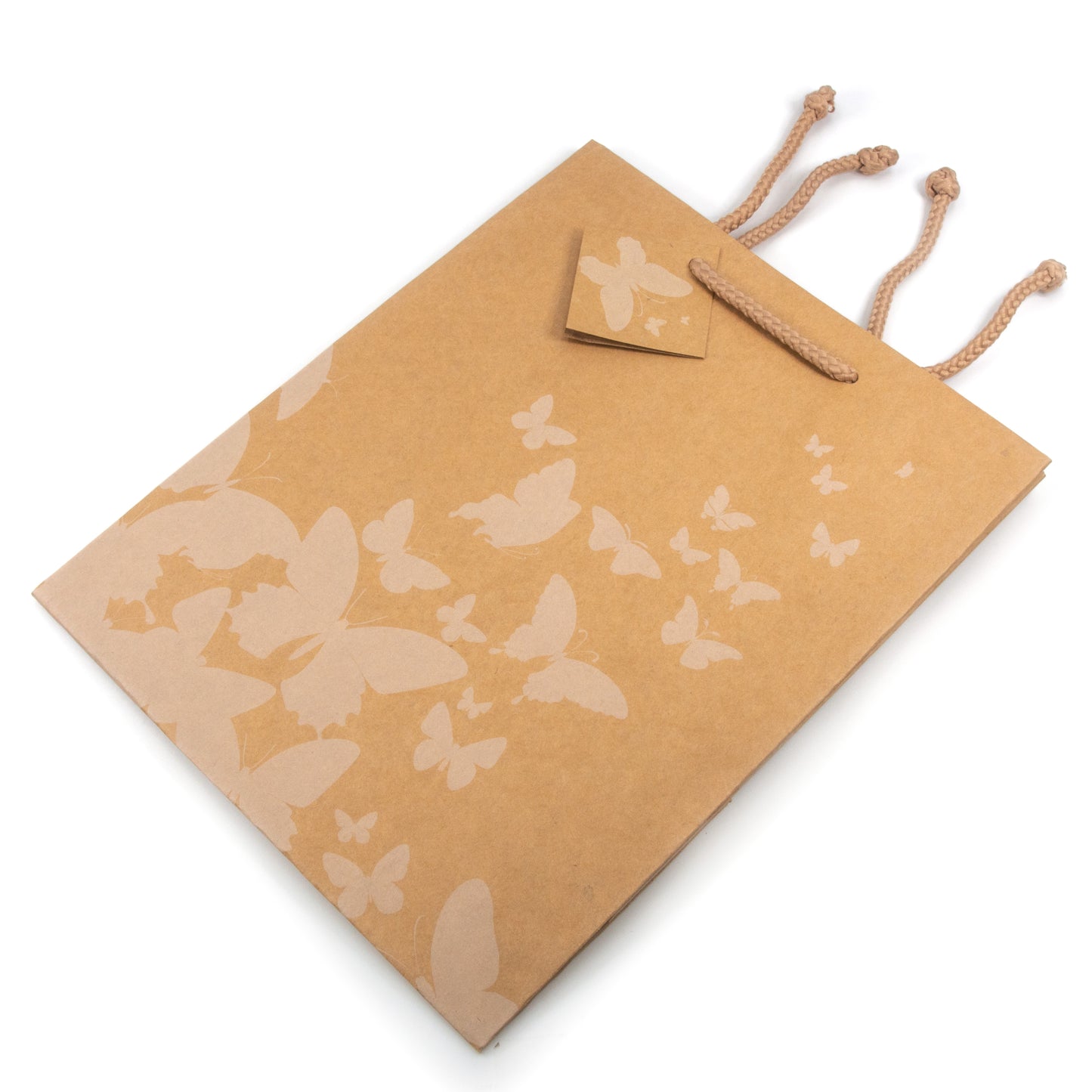 White Butterfly Tote Bag - 8" x 5" x 10"H (10Bags/Pack)