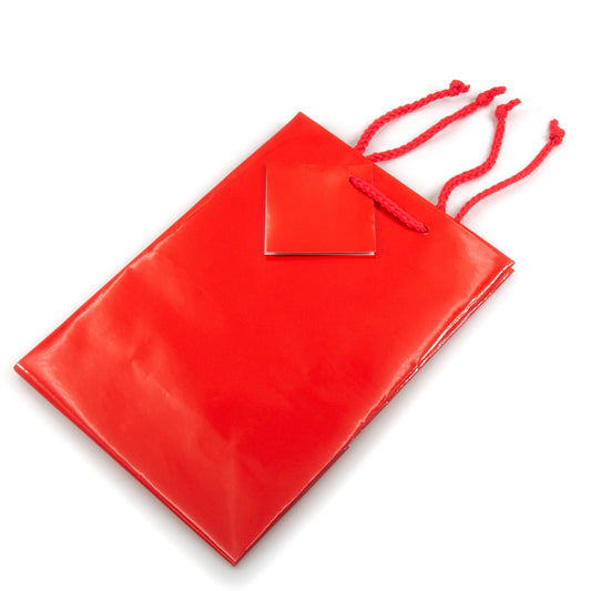 Glossy Red Paper Tote Gift Bags