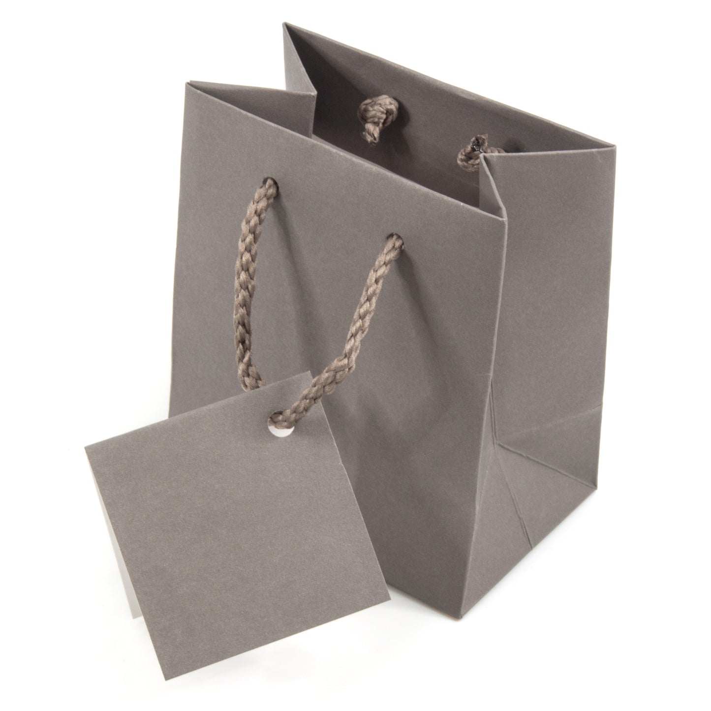 Dark Grey Matte Finish Shopping Tote Gift Bag - (10Bags/Pack)