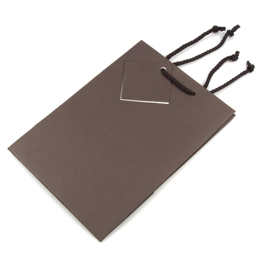 Matte Dark Brown Paper Tote Gift Bag