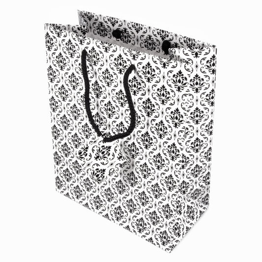 Damask Print Glossy Tote Bag - 8" x 5" x 10"H (10Bags/Pack)