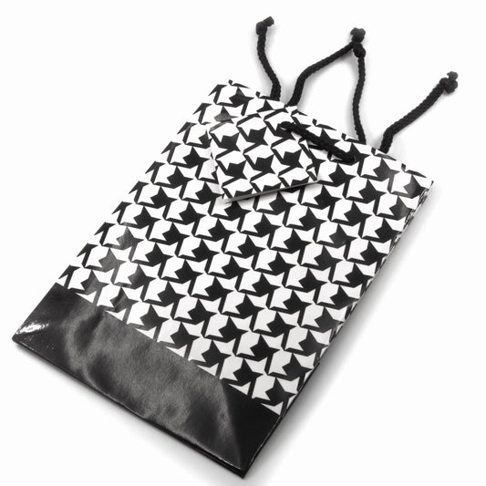 Glossy Houndstooth Paper Tote Gift Bags