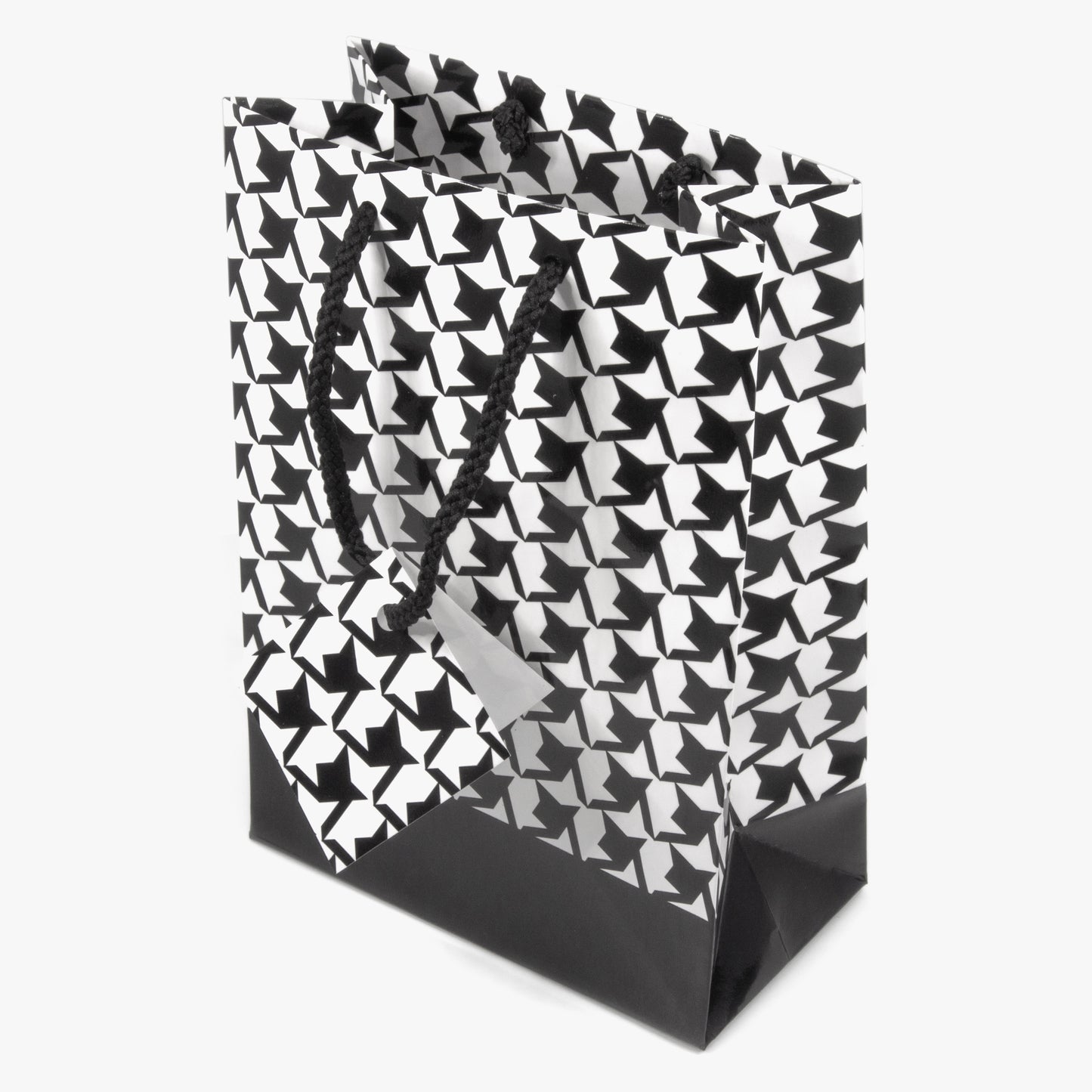 Glossy Houndstooth Paper Tote Gift Bags