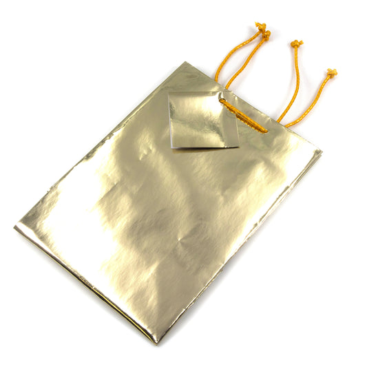 Glossy Metallic Gold Paper Tote Gift Bag
