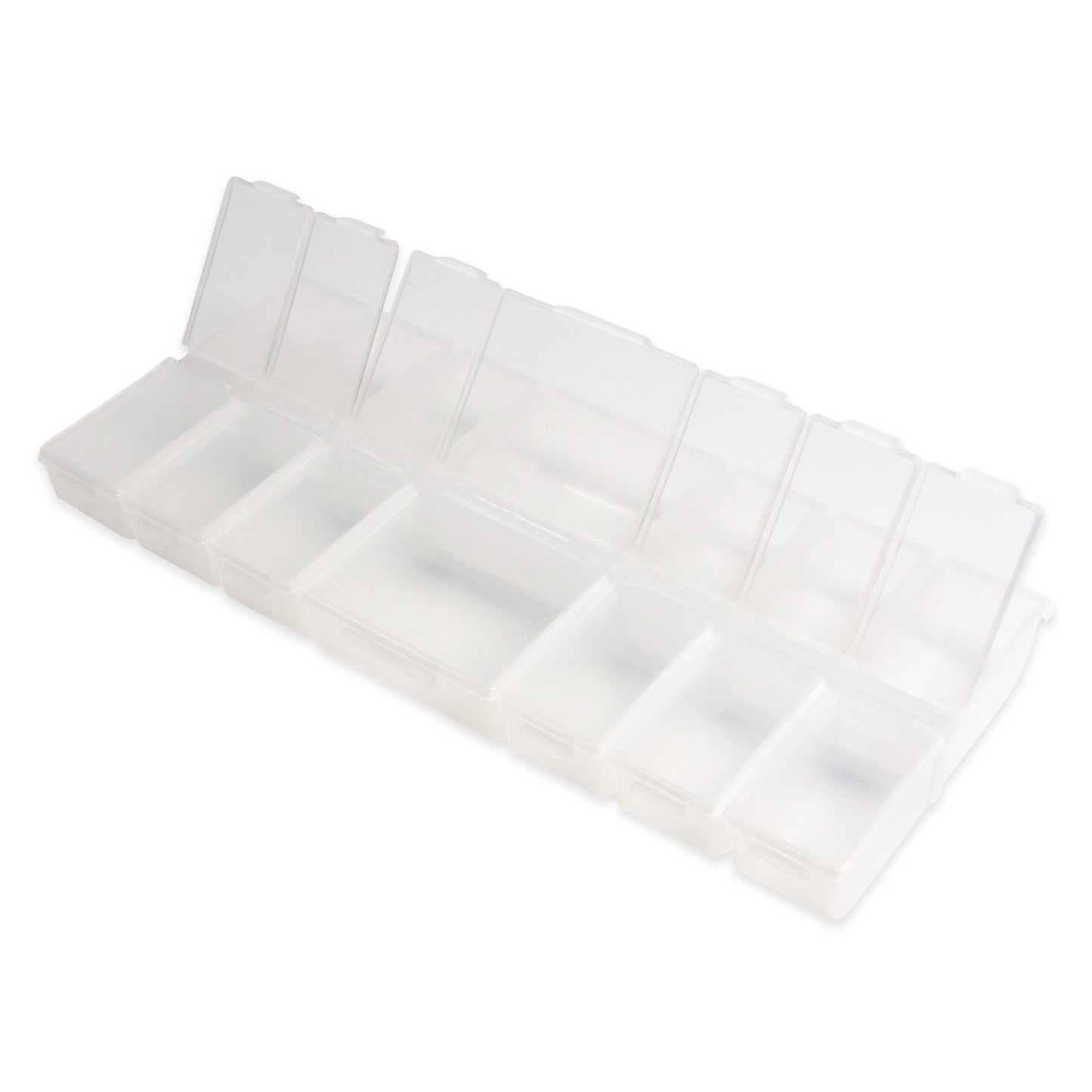 14 Compartments with snap lids