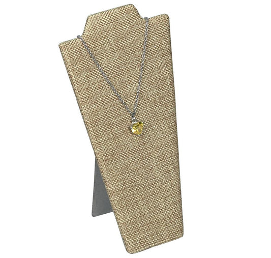 Burlap Fabric 8 7/8"H Necklace Display with Easel