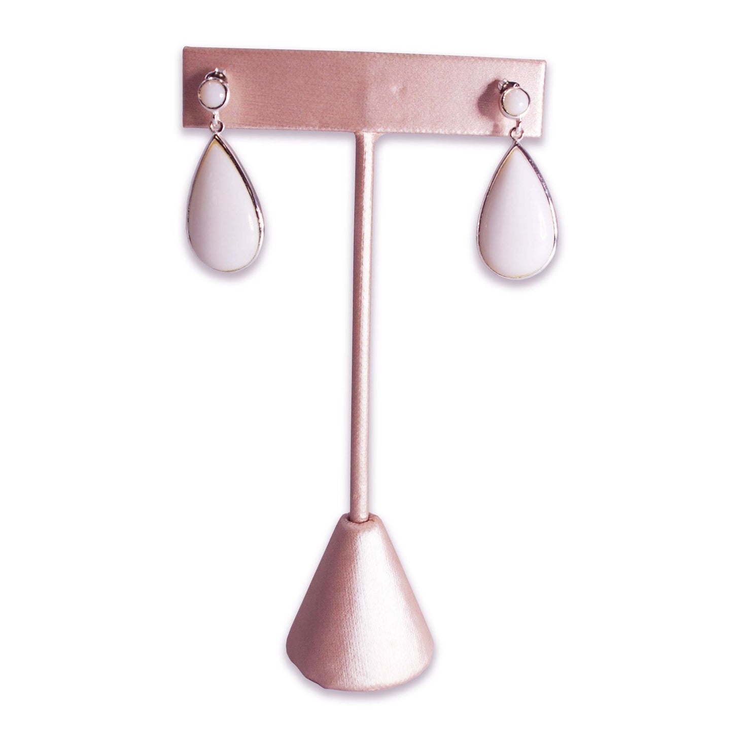 Steel Pink Leatherette Single Piece Earring T-Shape Display