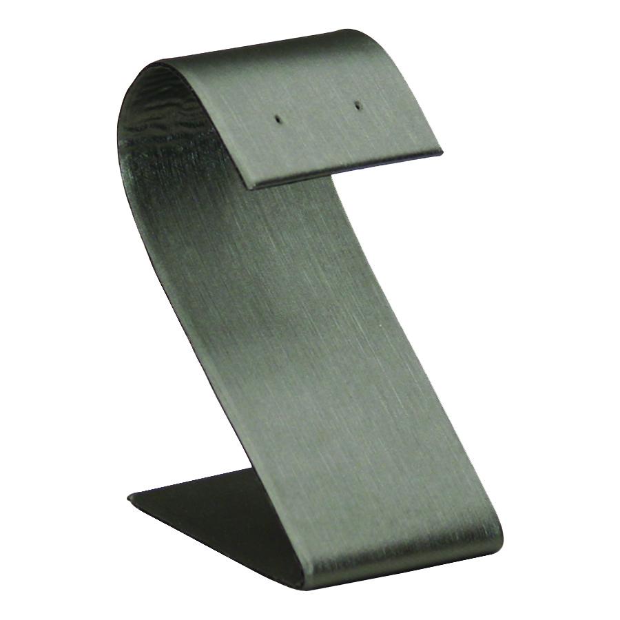 Steel Grey Single Tall Slim Curved Earring Display 3 1/2"H