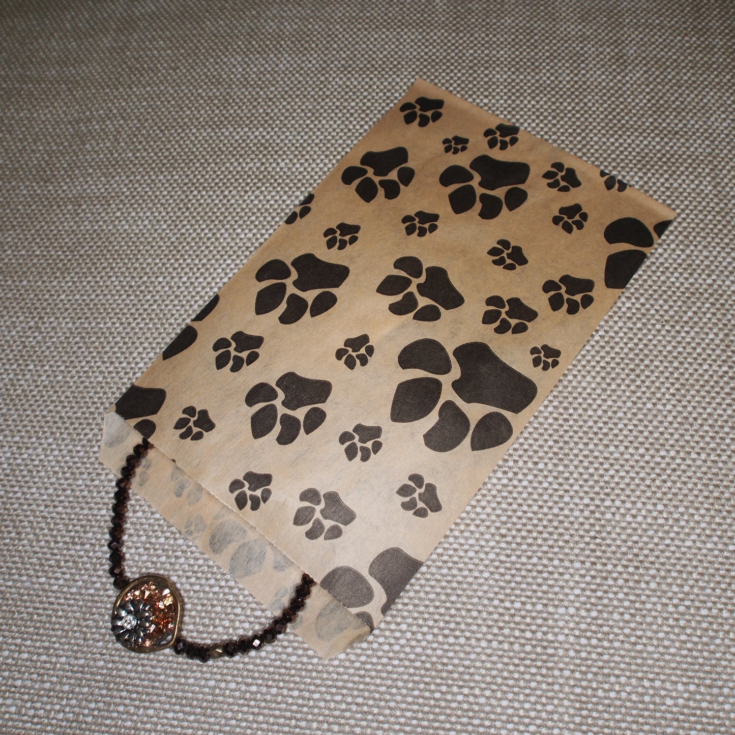 Paw Print - Flat Paper Bags - 100Bags/Pack - Multiple Sizes