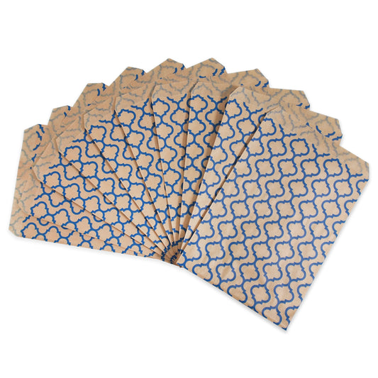 Trellis Design Flat Paper Bags - 100Bags/Pack - Multiple Sizes & Colors