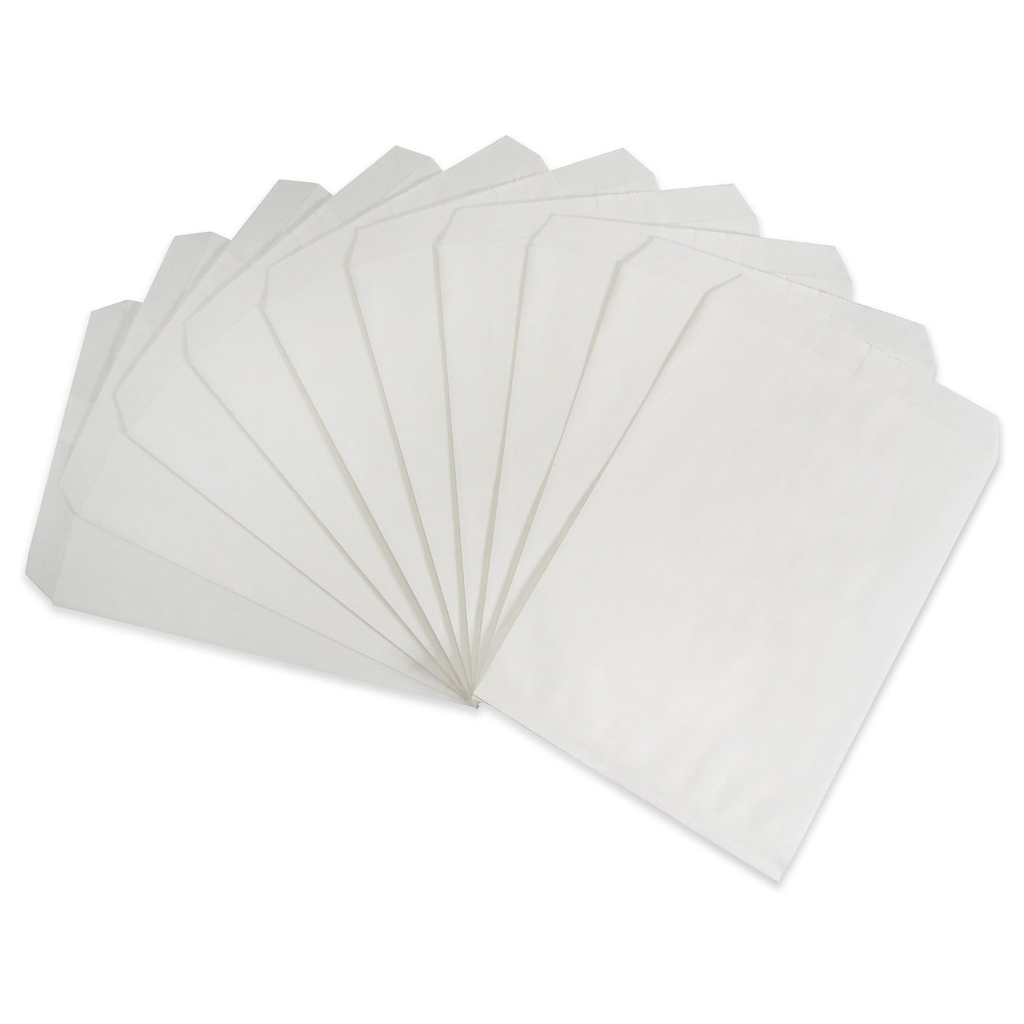 Plain White or Brown Kraft Paper Bags - 100Bags/Pack - Multiple Sizes