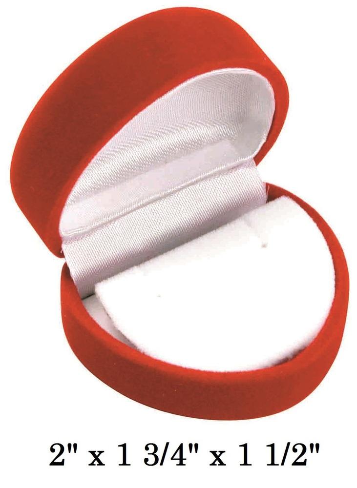 Soft Flocked Red Velour Heart Earring Gift Box