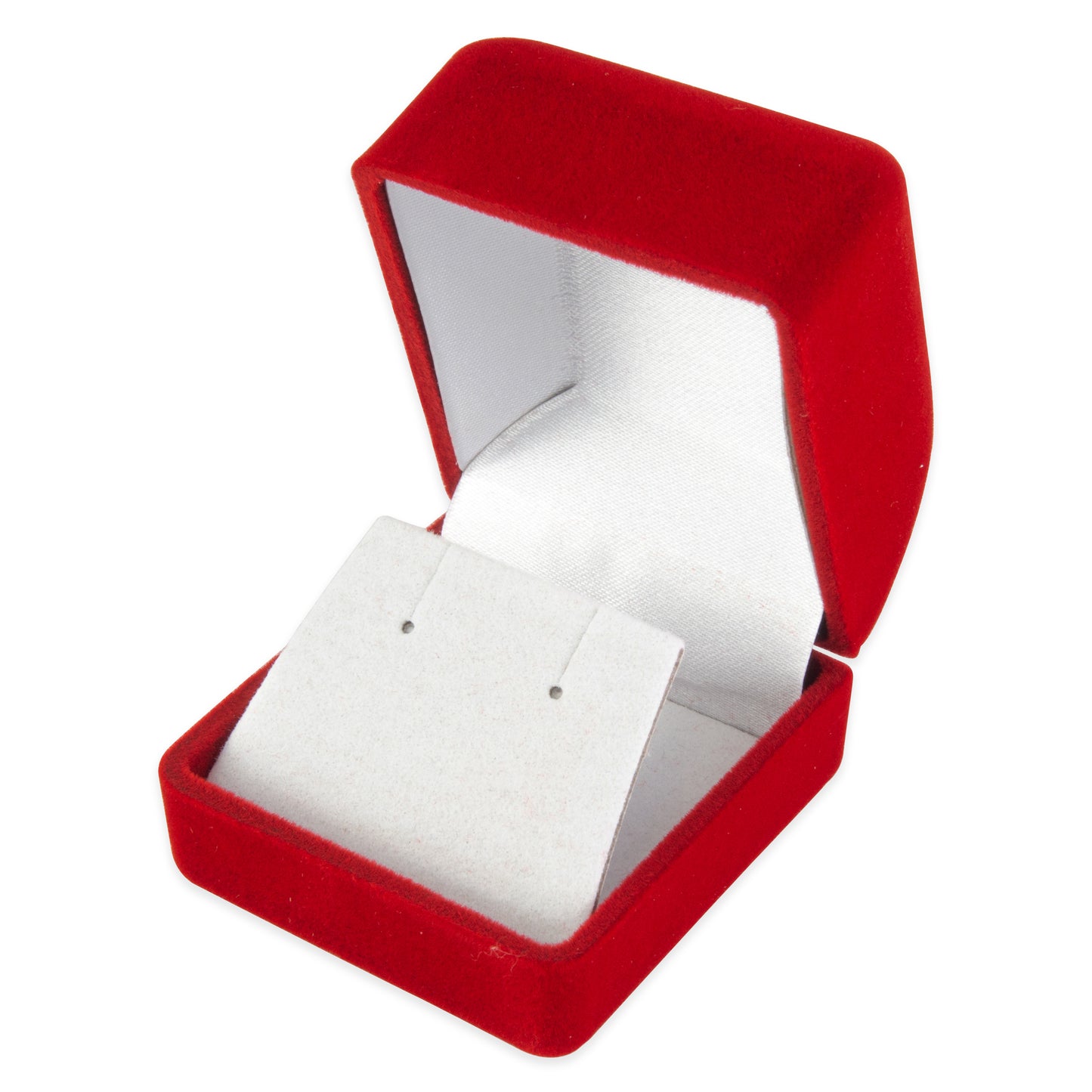 Soft Flocked Red Velour Earring Gift Box